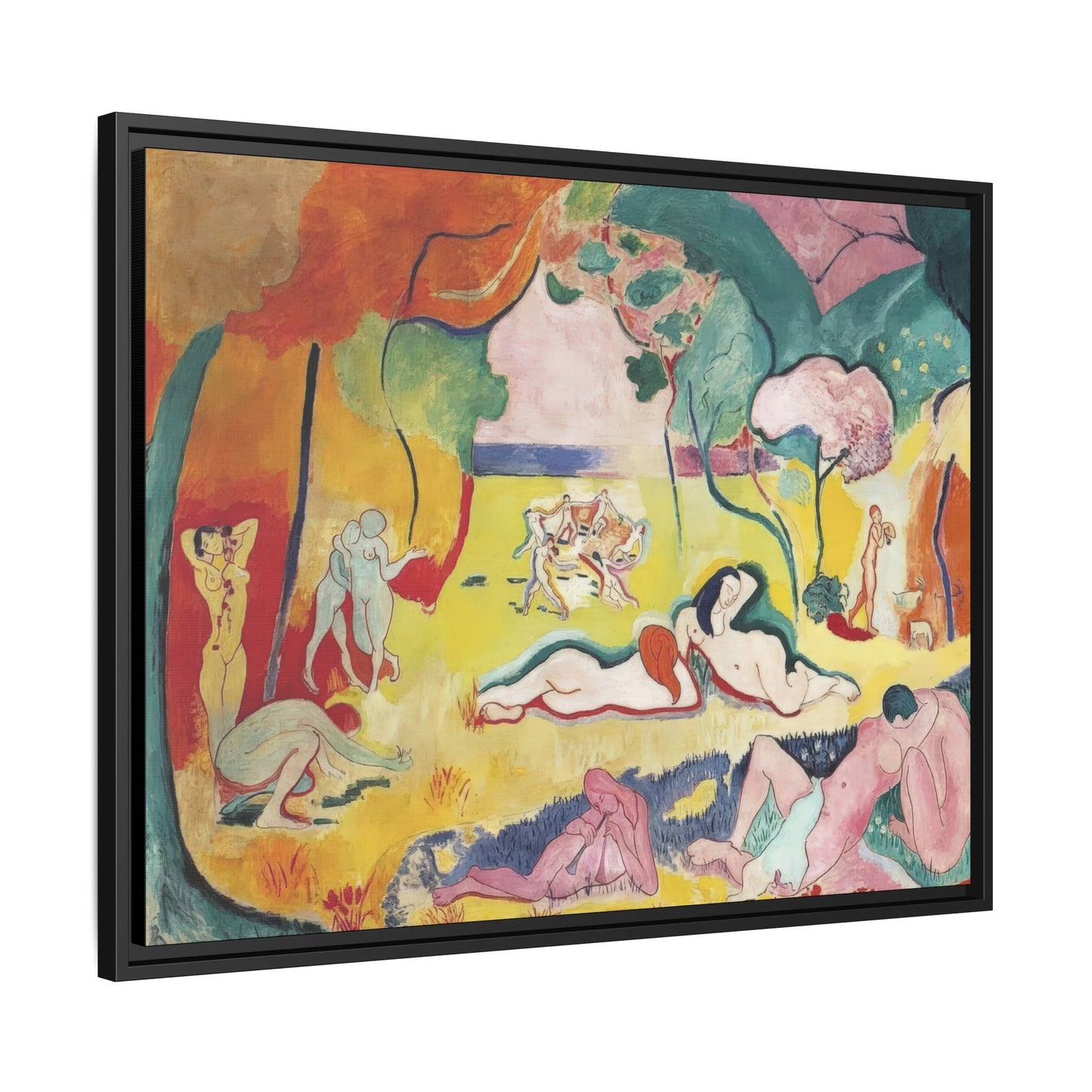 Matisse, Henri - The Joy of Life (1905) - Matte Canvas, Framed