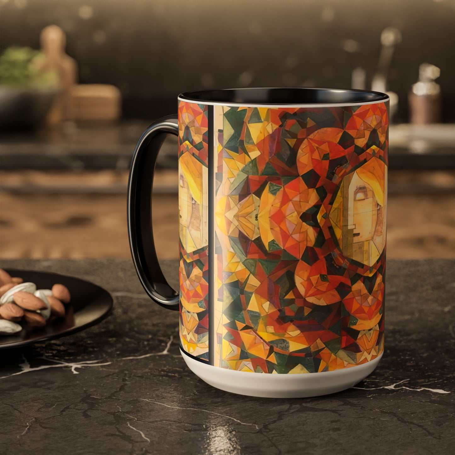 Filiger, Charles - Woman’s Head with Closed Eyes (1893) - Colorful Accent Mugs
