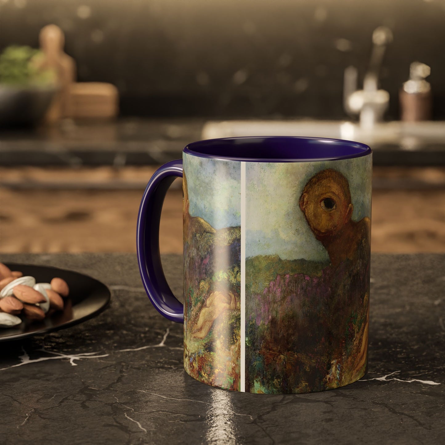 Redon, Odilon - The Cyclops (1914) - Colorful Accent Mugs