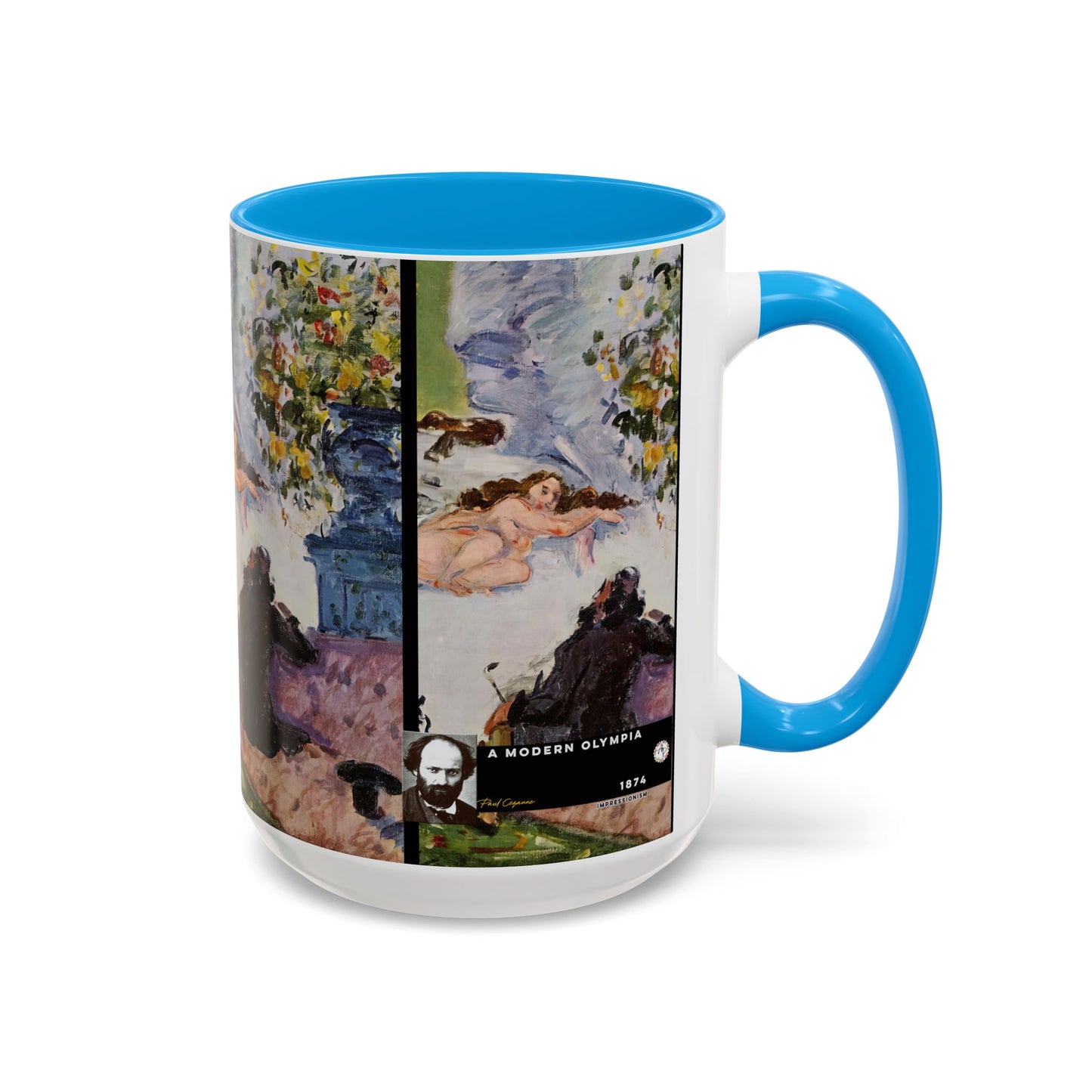 Cézanne, Paul - A Modern Olympia (1874) - Colorful Accent Mugs
