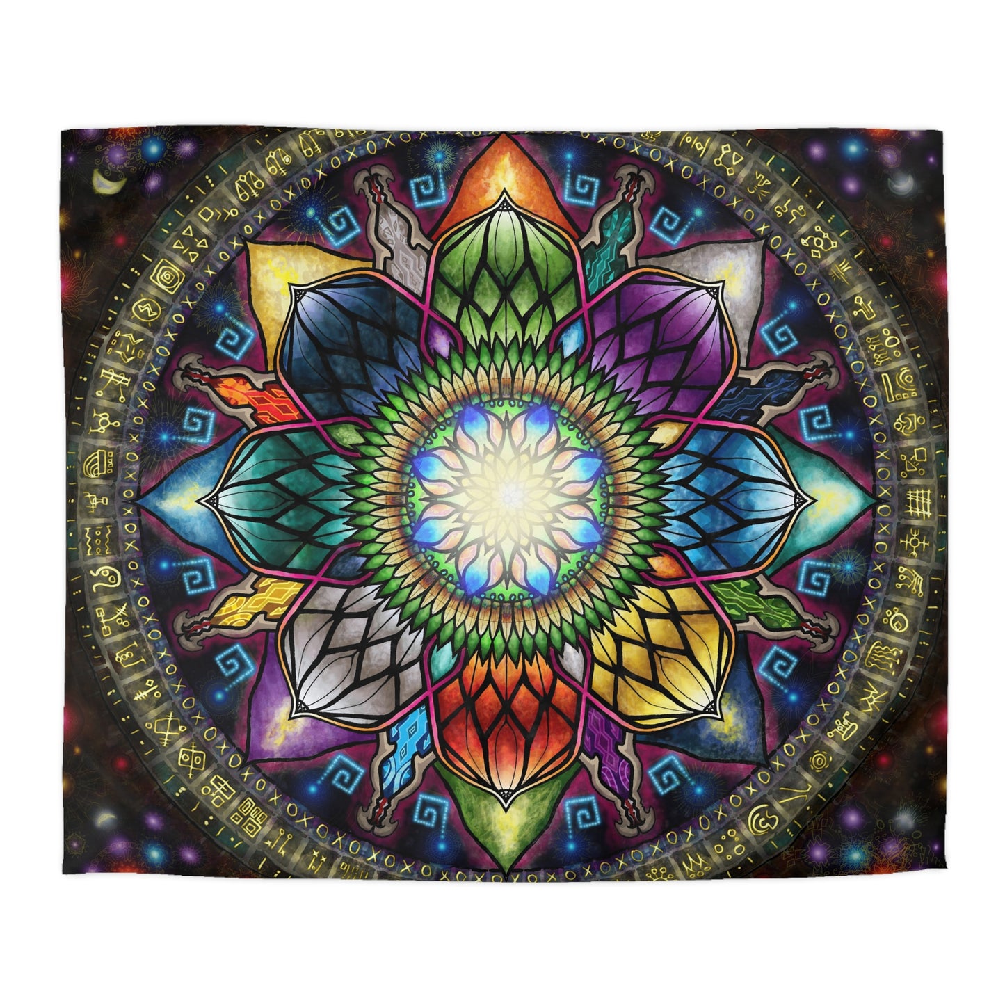 Pacio, Adam - Mystic Jewel Mandala - Microfiber Duvet Cover