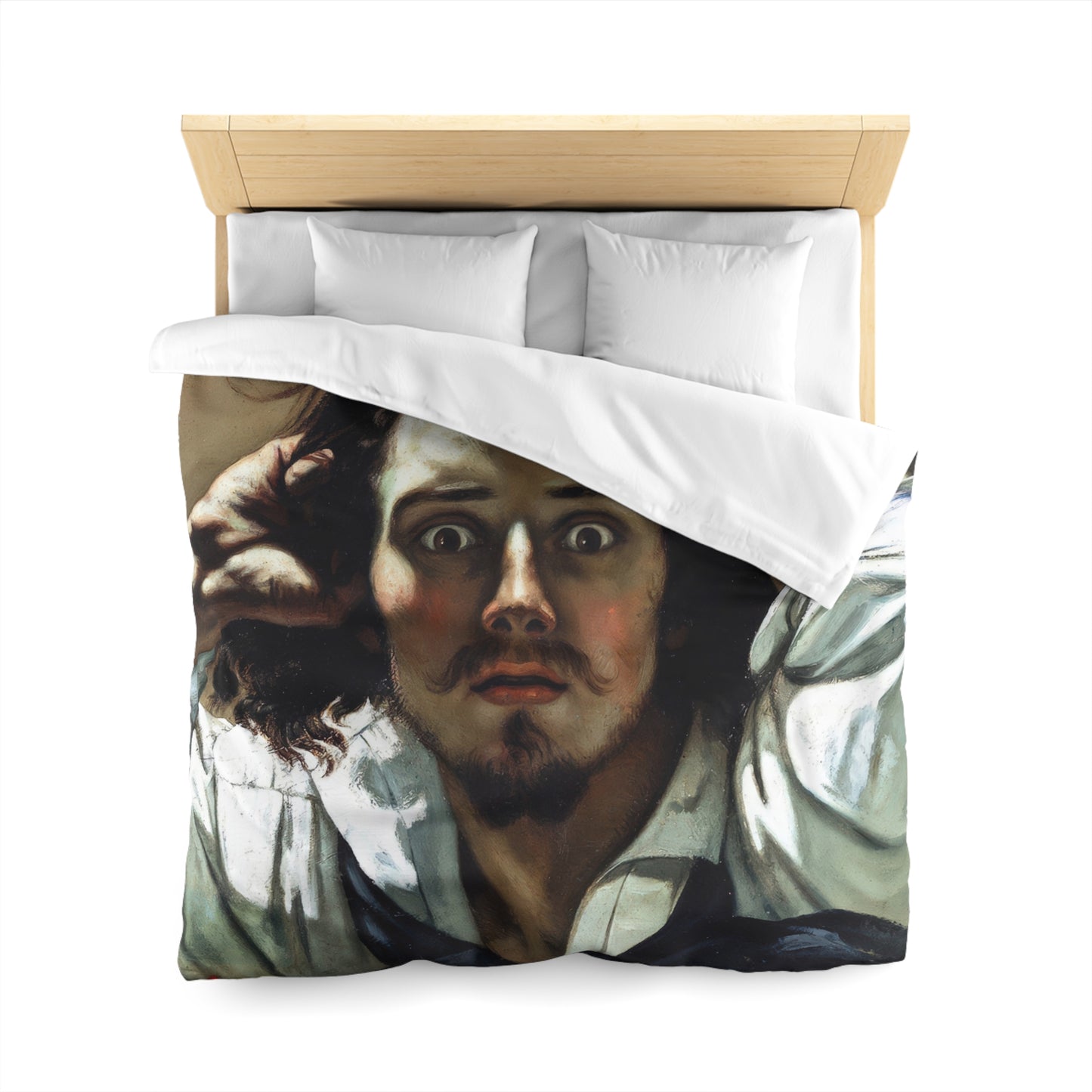 Courbet, Gustave - The Desperate Man (1843) - Microfiber Duvet Cover