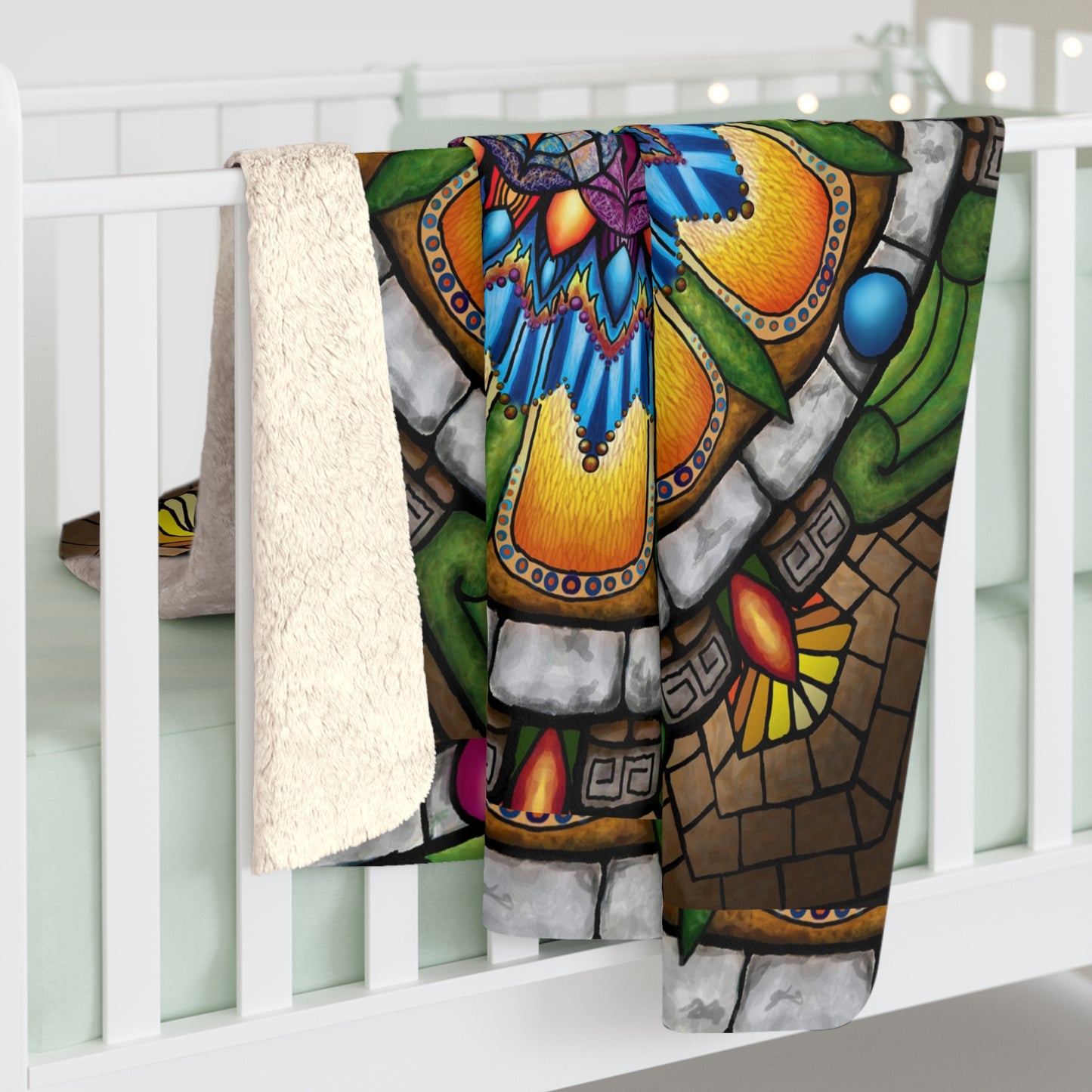 Pacio, Adam - Emerald Arrows Mandala - Sherpa Fleece Blanket