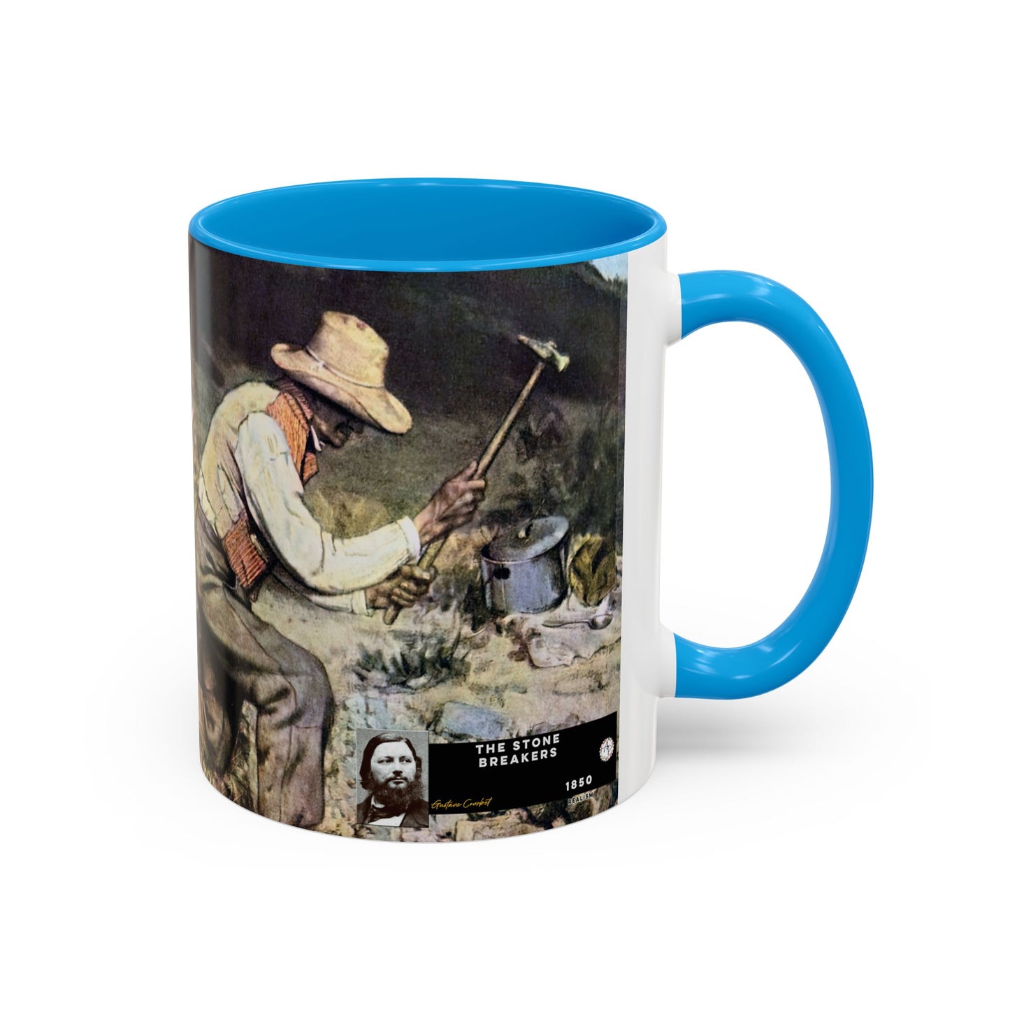 Courbet, Gustave - The Stone Breakers (1850) - Colorful Accent Mugs