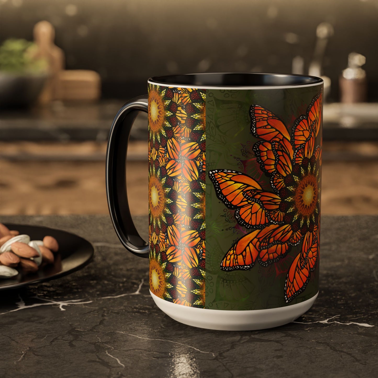 Pacio, Adam - Monarch Butterfly Mandala - Colorful Accent Mugs
