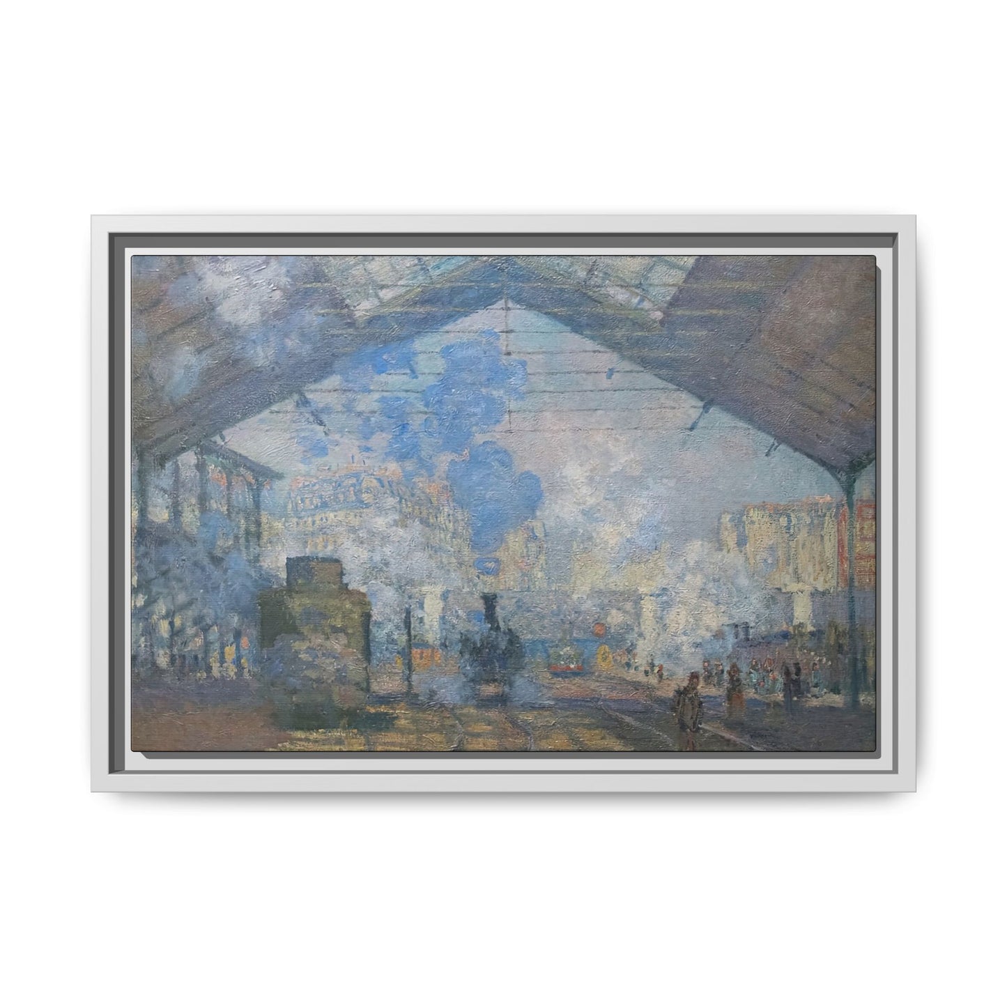 Monet, Claude - Le Gare Saint-Lazare (1877) - Matte Canvas, Framed