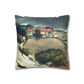 Cézanne, Paul - L’Estaque, Melting Snow (1870) - Suede Square Pillowcase