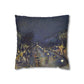Pissarro, Camille - The Boulevard Montmartre At Night (1897) - Suede Square Pillowcase