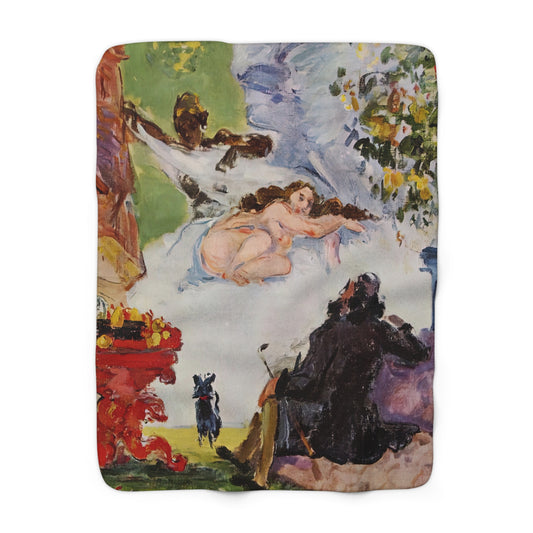 Cézanne, Paul - A Modern Olympia (1874) - Sherpa Fleece Blanket