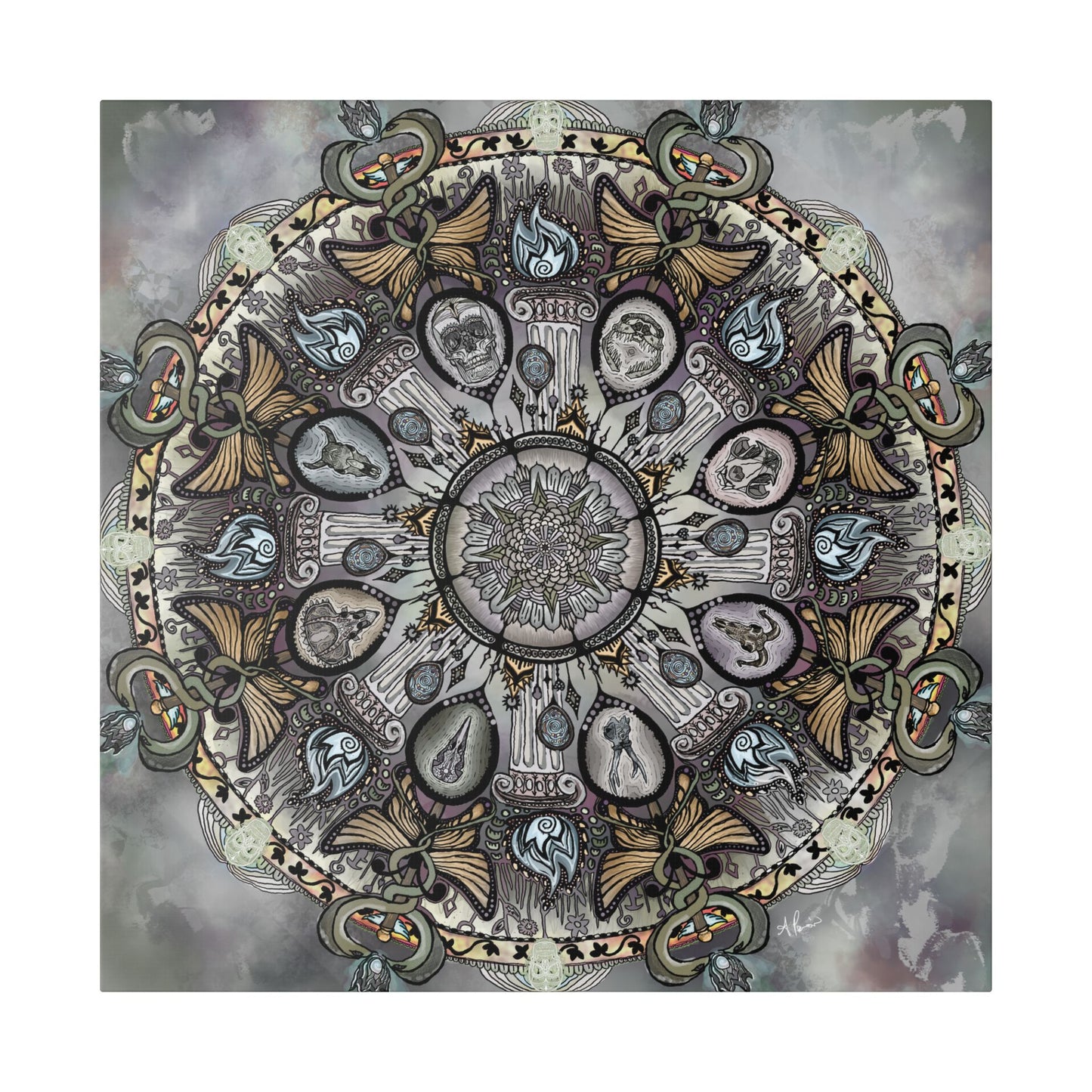 Memento Mori Mandala - Canvas Block