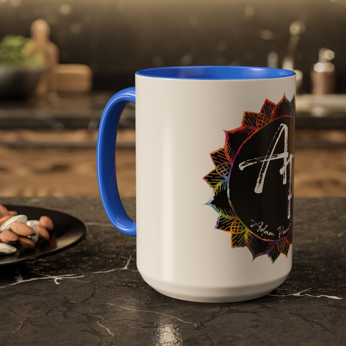 AdamPacio.com - Black Logo - Colorful Accent Mugs