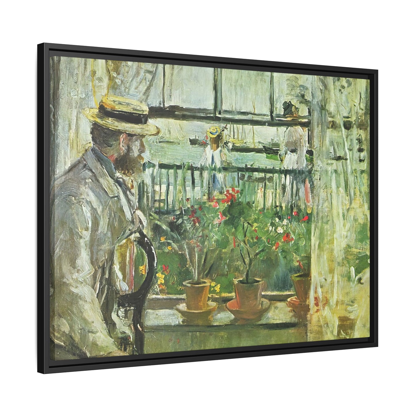 Morisot, Berthe - Eugene Manet on the Isle of Wight (1875) - Matte Canvas, Framed