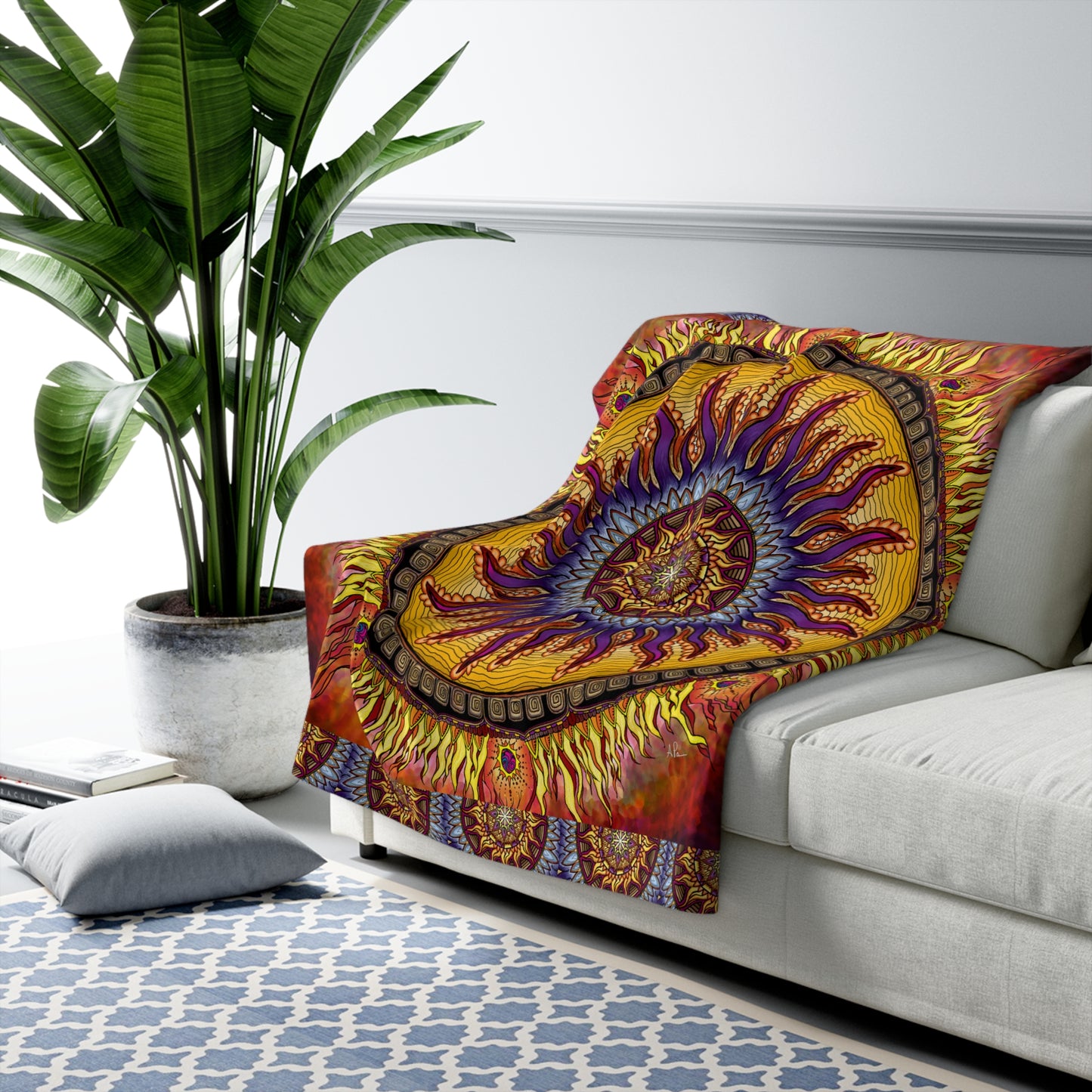 Pacio, Adam - Solar Disc Mandala - Sherpa Fleece Blanket