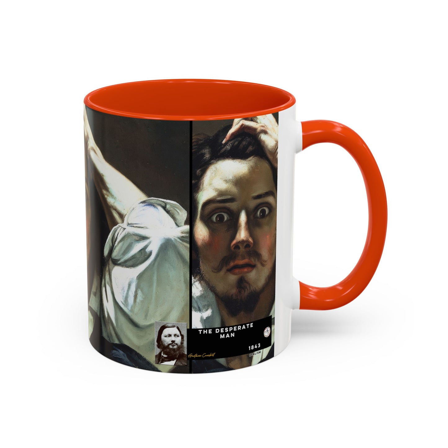 Courbet, Gustave - The Desperate Man (1843) - Colorful Accent Mugs