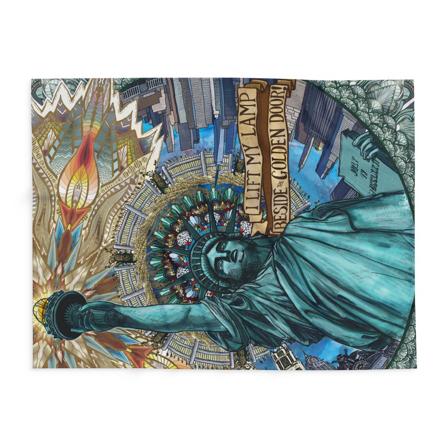 Liberty Mandala - Arctic Fleece Blanket