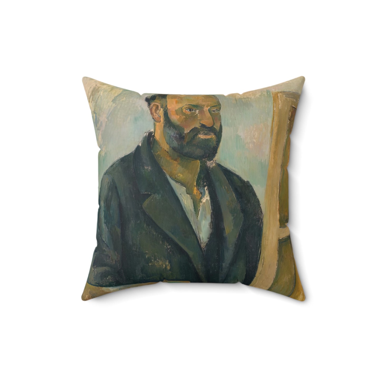 Cézanne, Paul - Portrait of the Artist with a Palette (1890) - Suede Square Pillow
