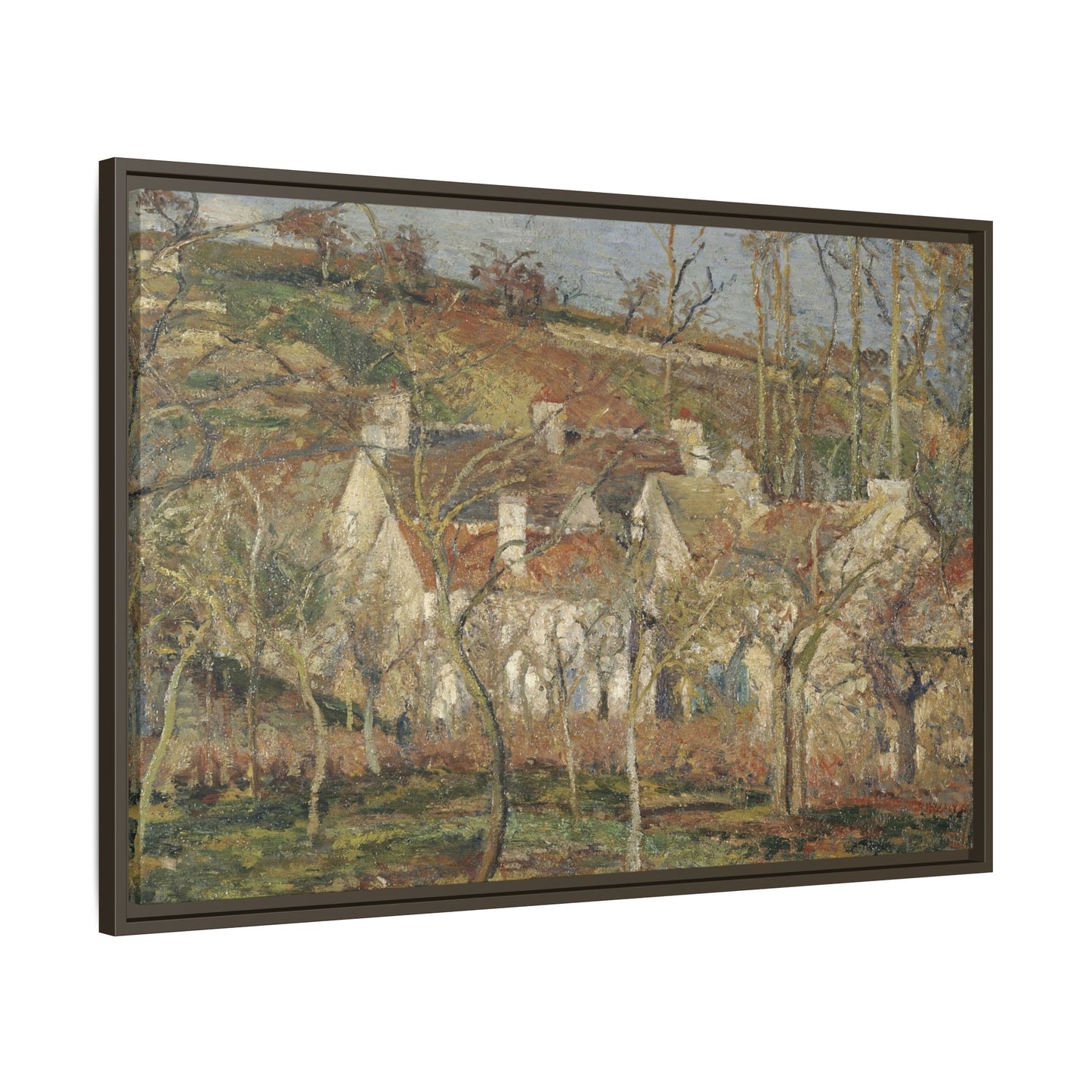 Pissarro, Camille - Red Roofs, Corner of a Village in Winter (1877) - Matte Canvas, Framed