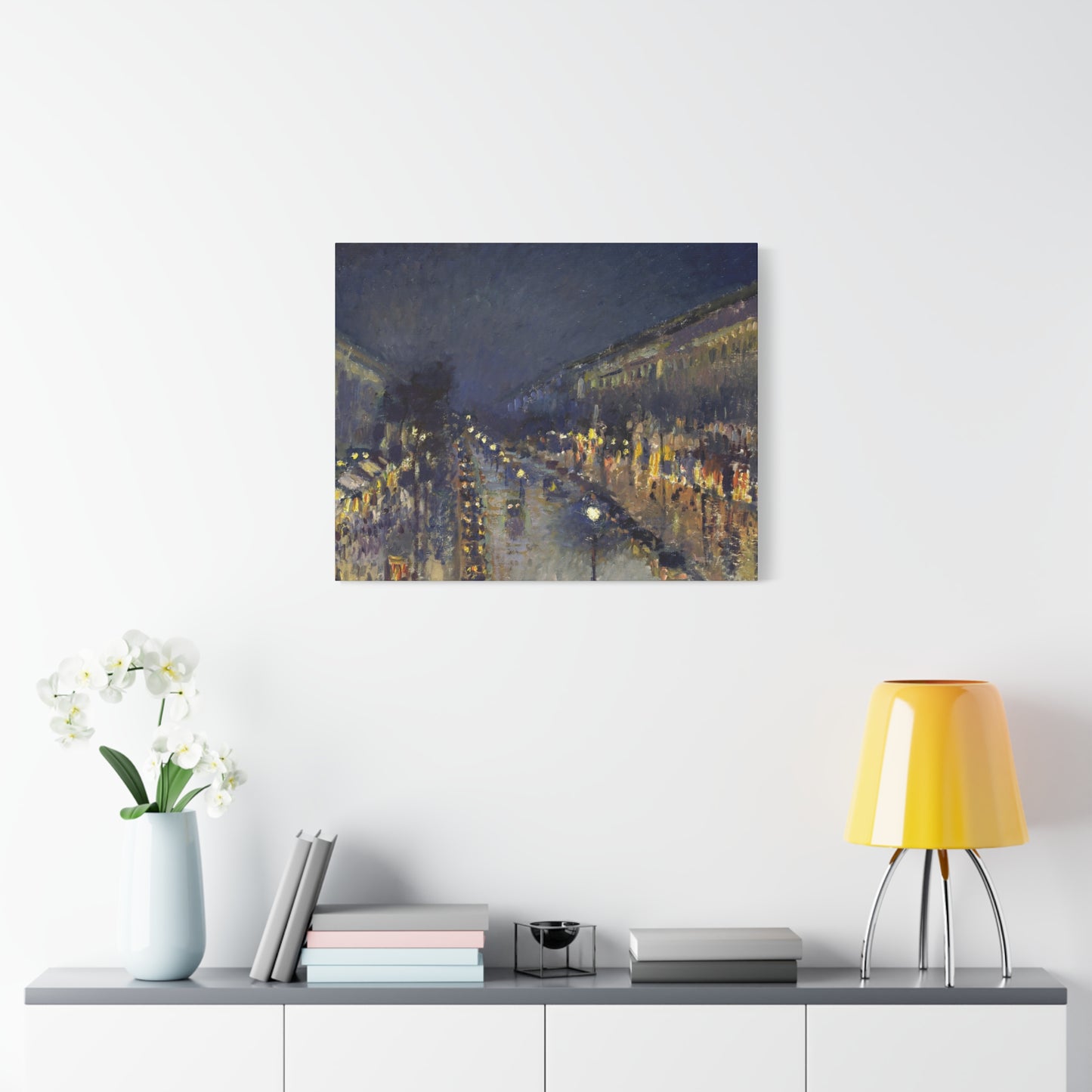 Pissarro, Camille - The Boulevard Montmartre At Night (1897) - Canvas Block, unframed