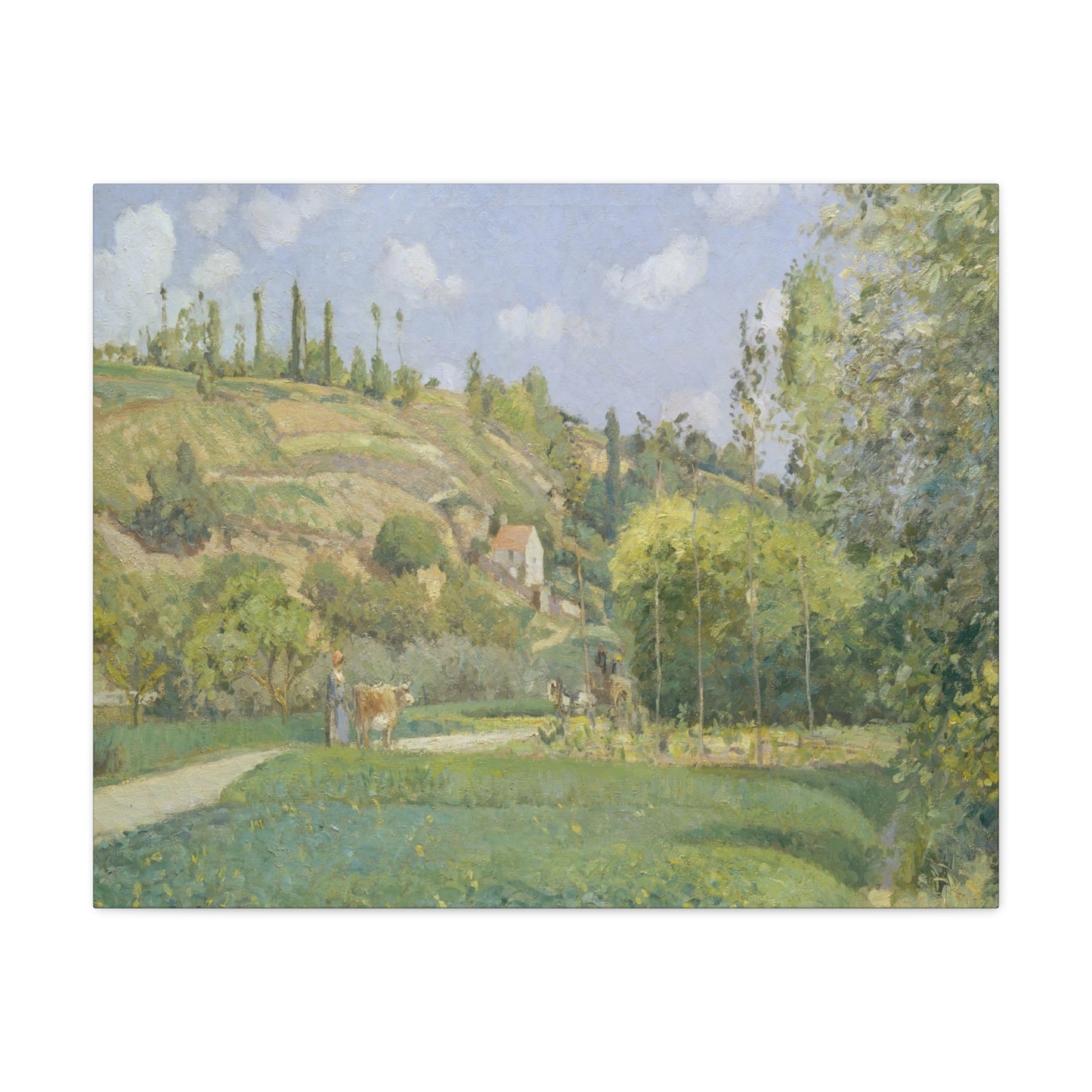 Pissarro, Camille - A Cowherd at Valhermeil, Auvers-sur-Oise (1874) - Canvas Block, unframed
