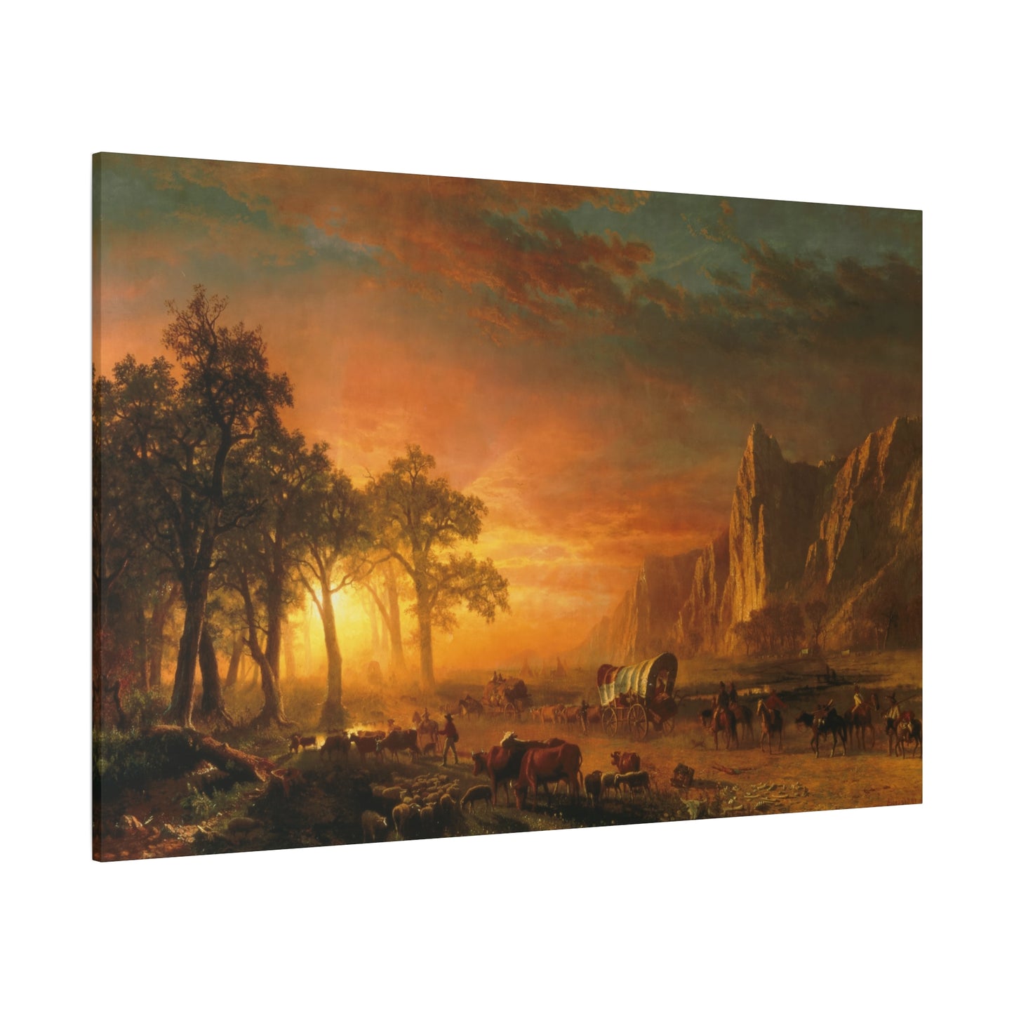 Bierstadt, Albert - Emigrants Crossing the Plains (1867) - Canvas Block, unframed