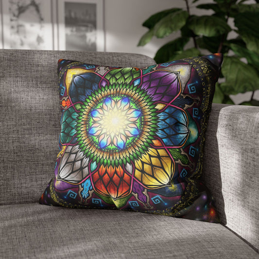 Pacio, Adam - Mystic Jewel Mandala - Suede Square Pillowcase
