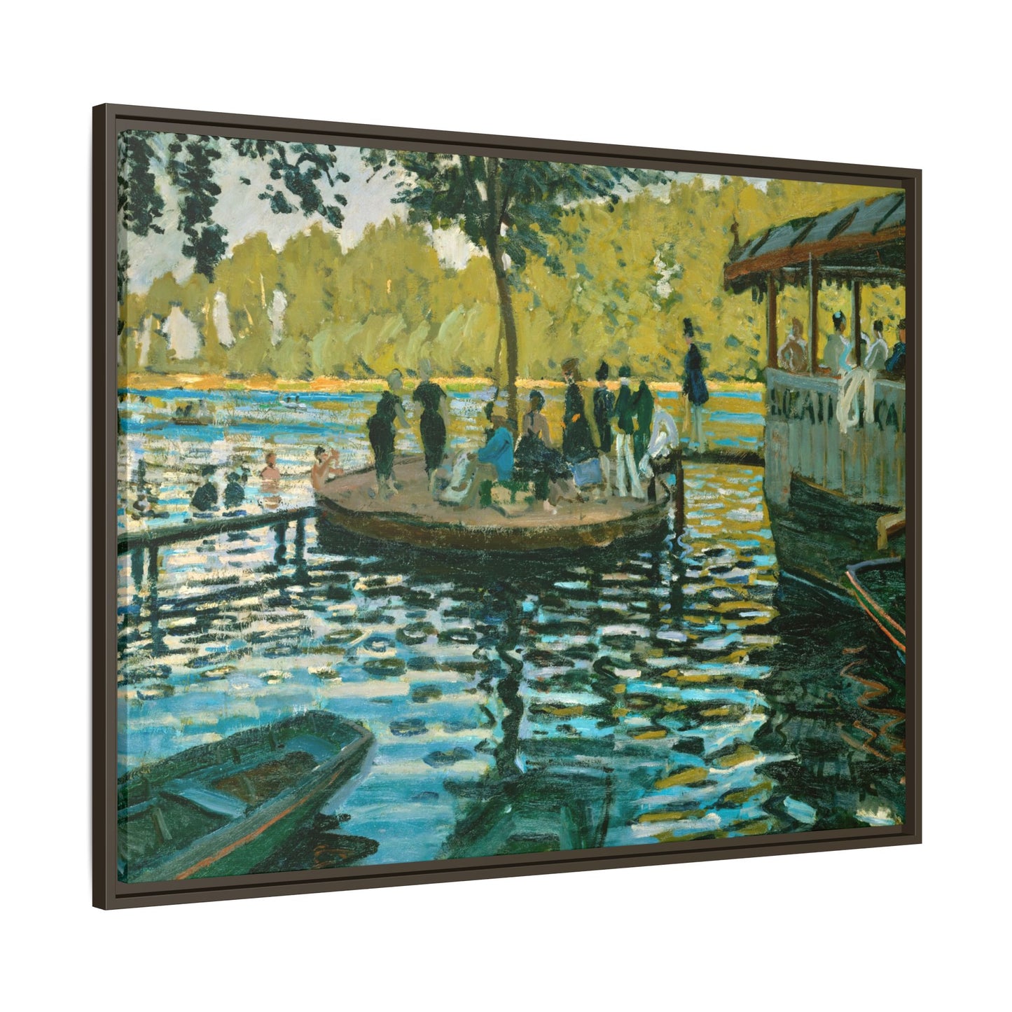 Monet, Claude - La Grenouillere (1869) - Matte Canvas, Framed