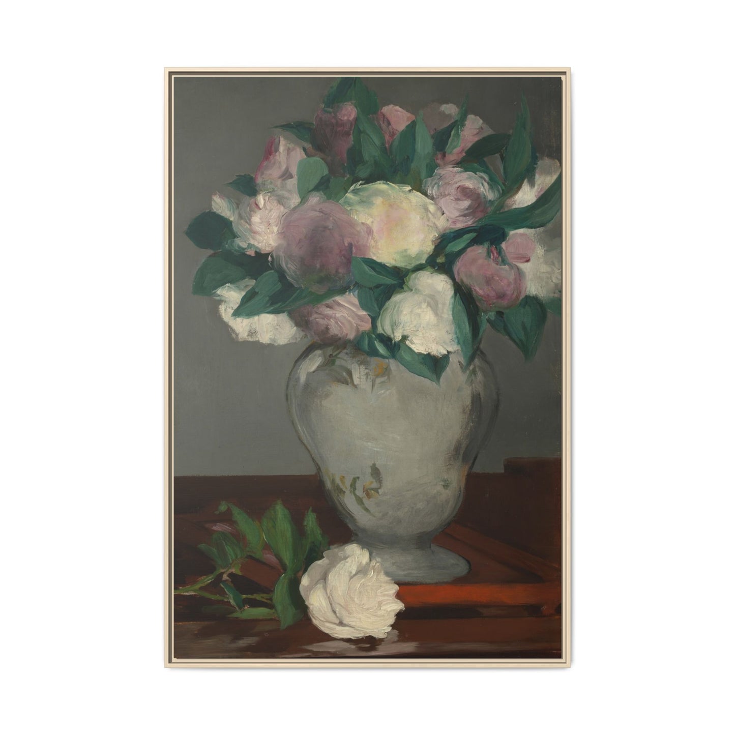 Manet, Édouard - Peonies (1864) - Matte Canvas, Framed