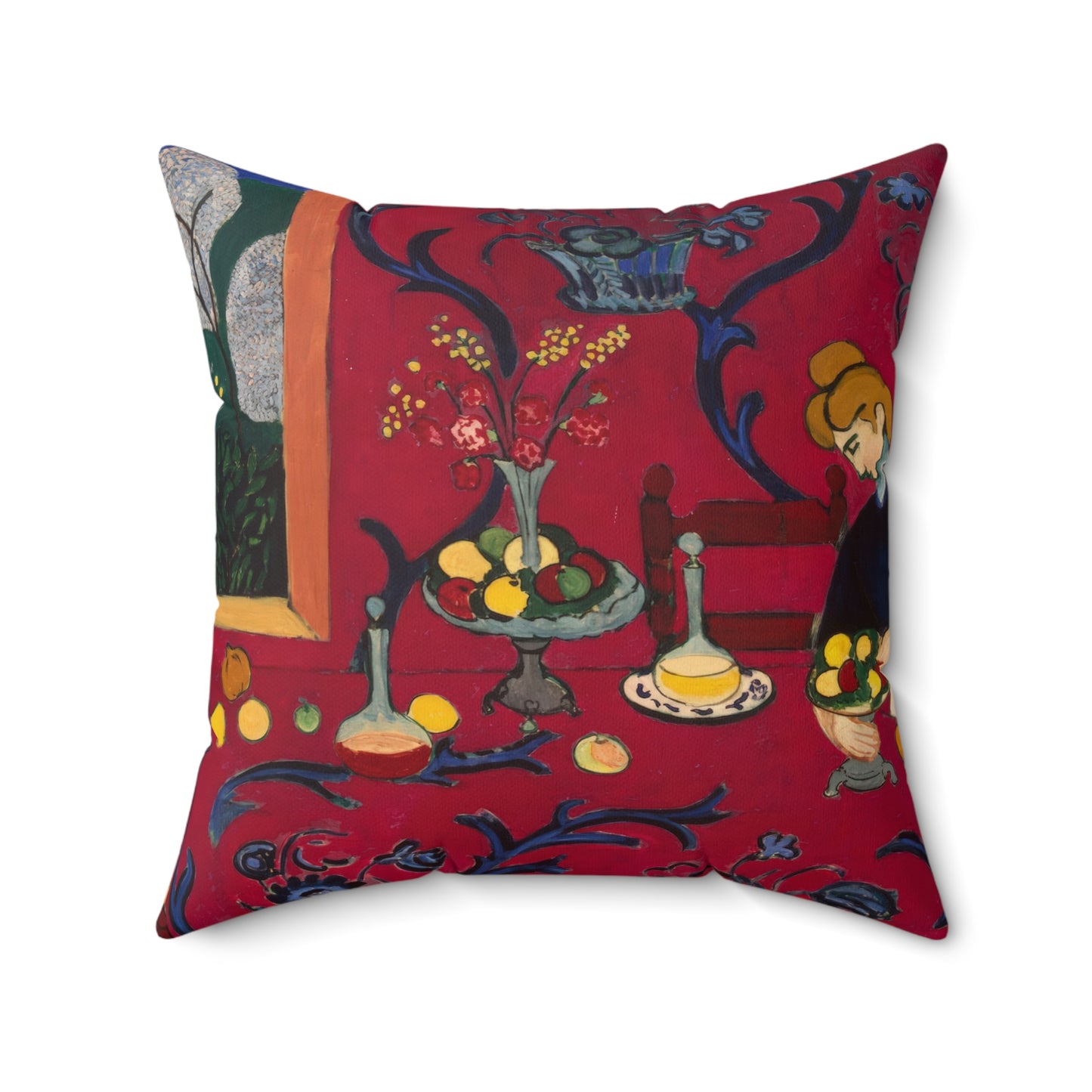 Matisse, Henri - The Dessert Harmony in Red (1908) - Suede Square Pillow
