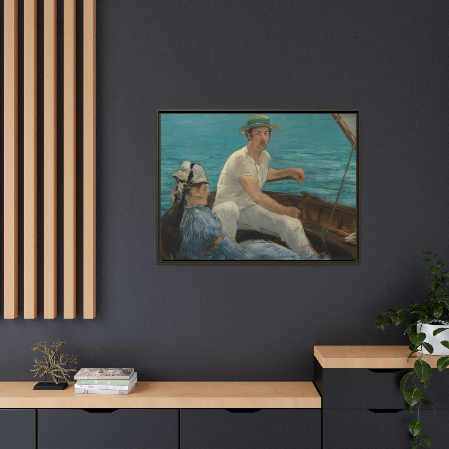 Manet, Édouard - Boating (1874) - Matte Canvas, Framed