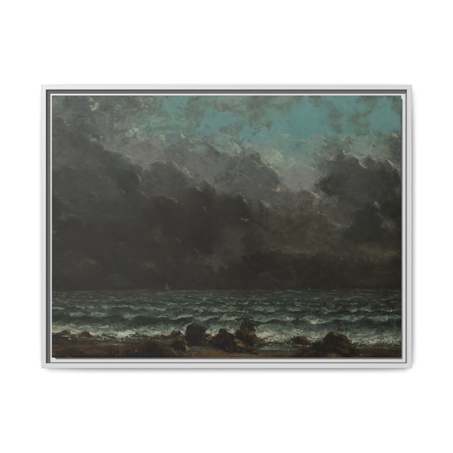 Courbet, Gustave - The Sea (1865) - Matte Canvas, Framed