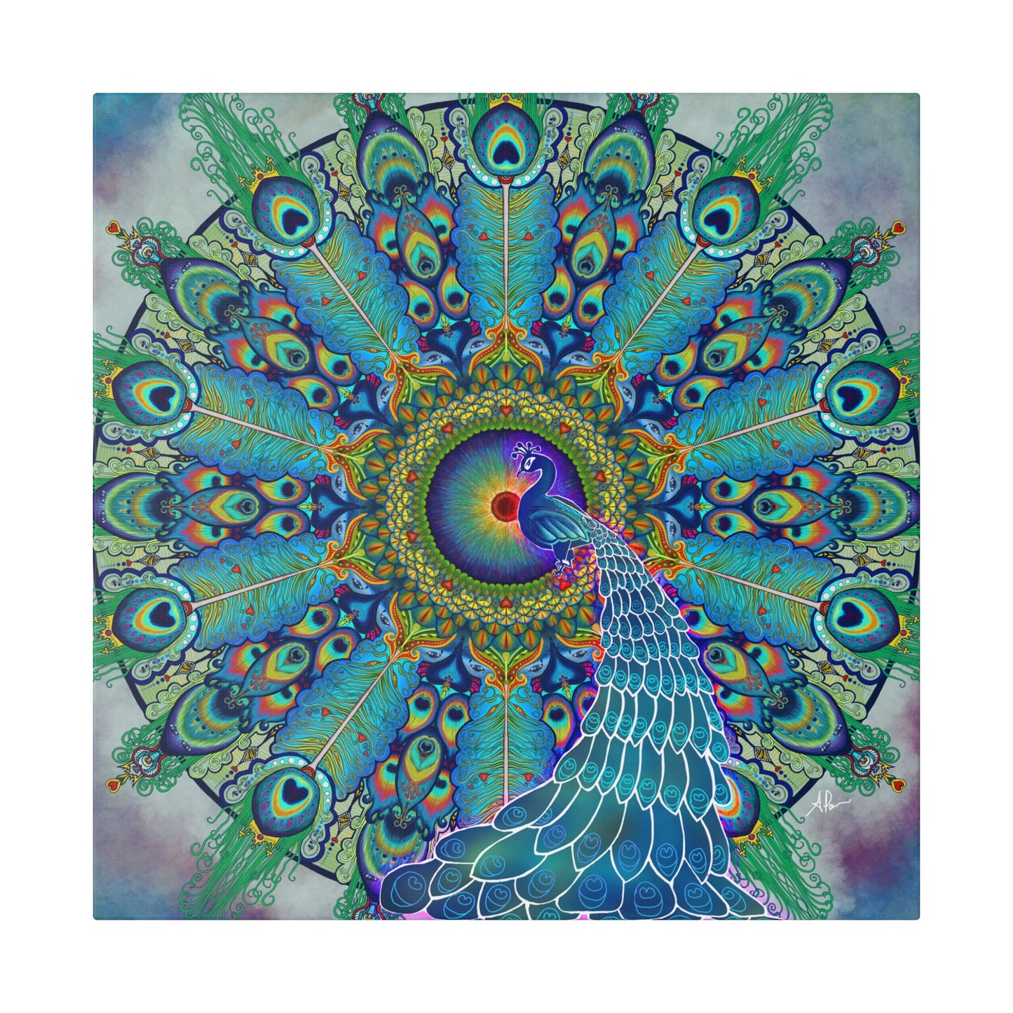 Melek Taus Mandala - Canvas Block