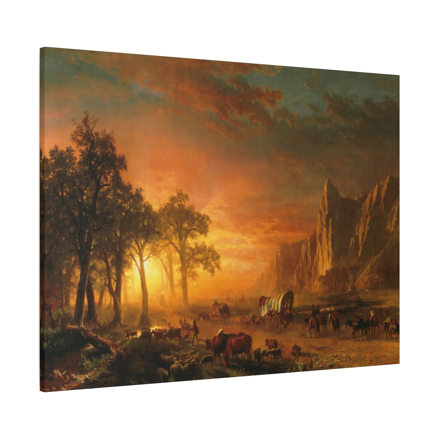 Bierstadt, Albert - Emigrants Crossing the Plains (1867) - Canvas Block, unframed