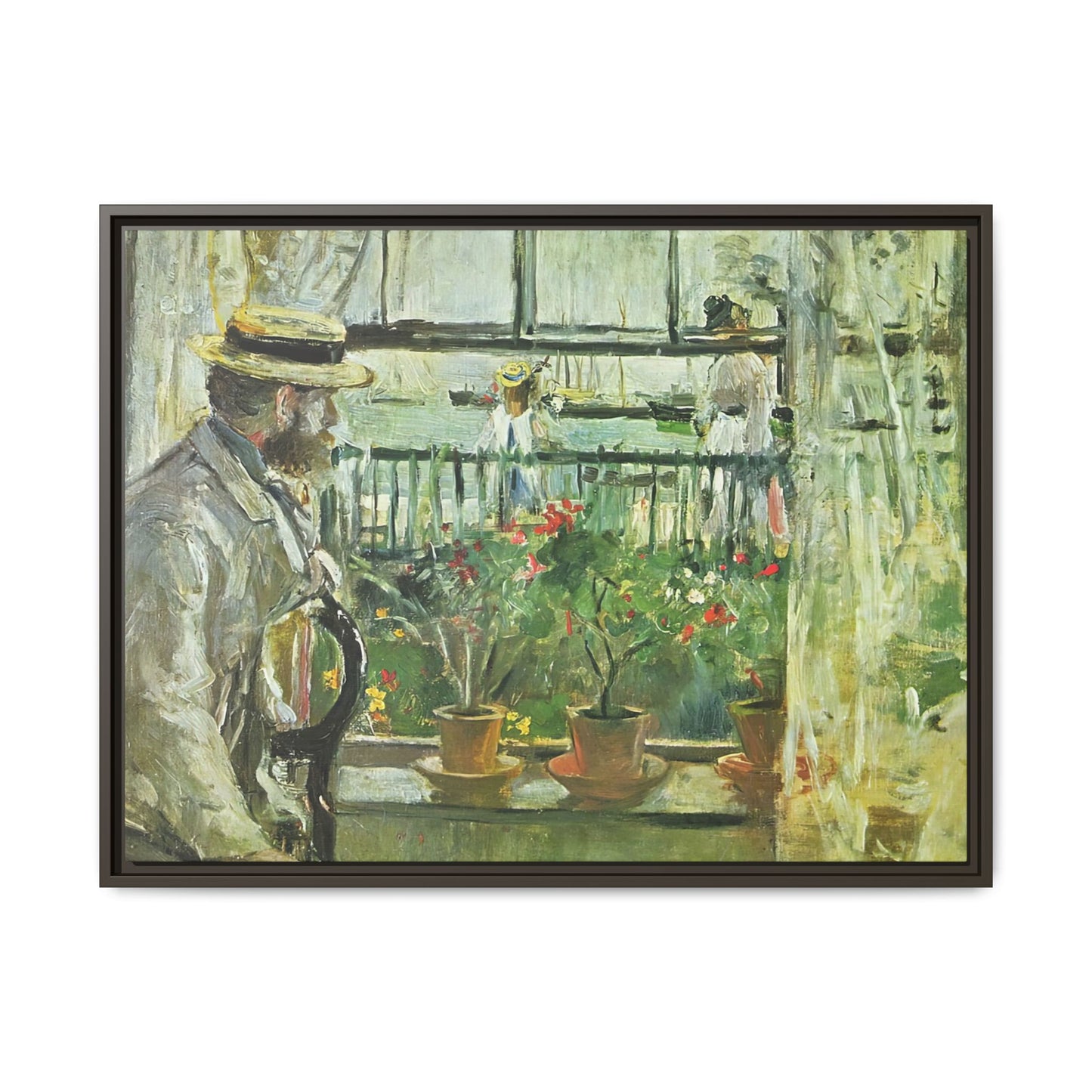 Morisot, Berthe - Eugene Manet on the Isle of Wight (1875) - Matte Canvas, Framed