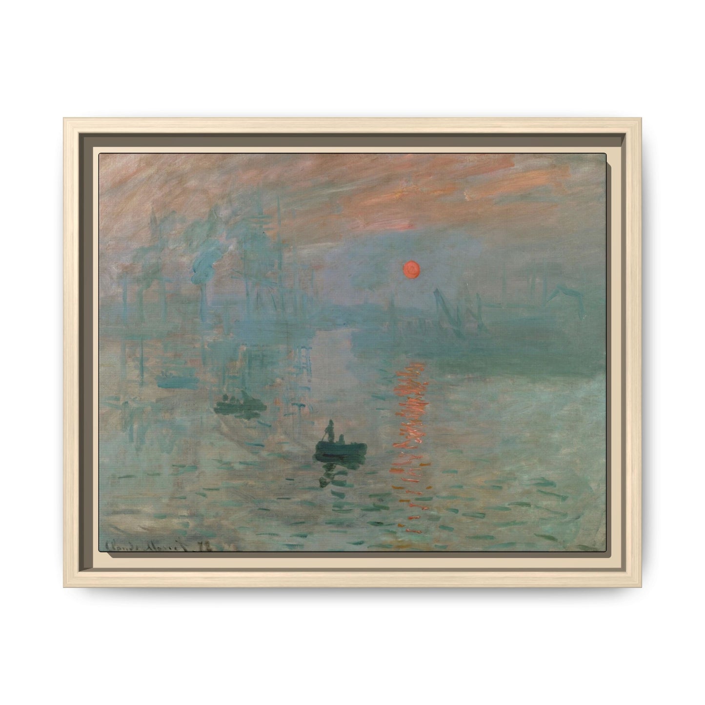 Monet, Claude - Impression, Sunrise (1872) - Matte Canvas, Framed