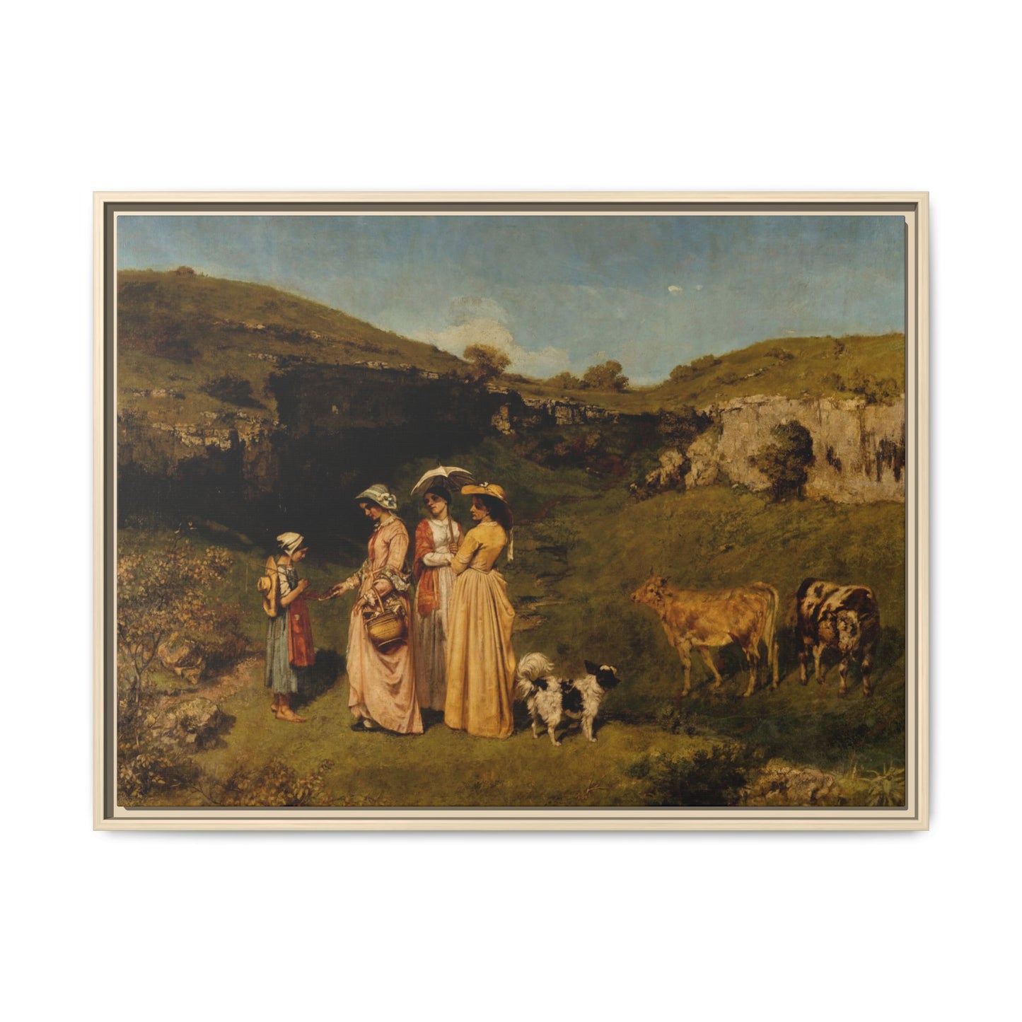 Courbet, Gustave - Young Ladies of the Village (1851) - Matte Canvas, Framed