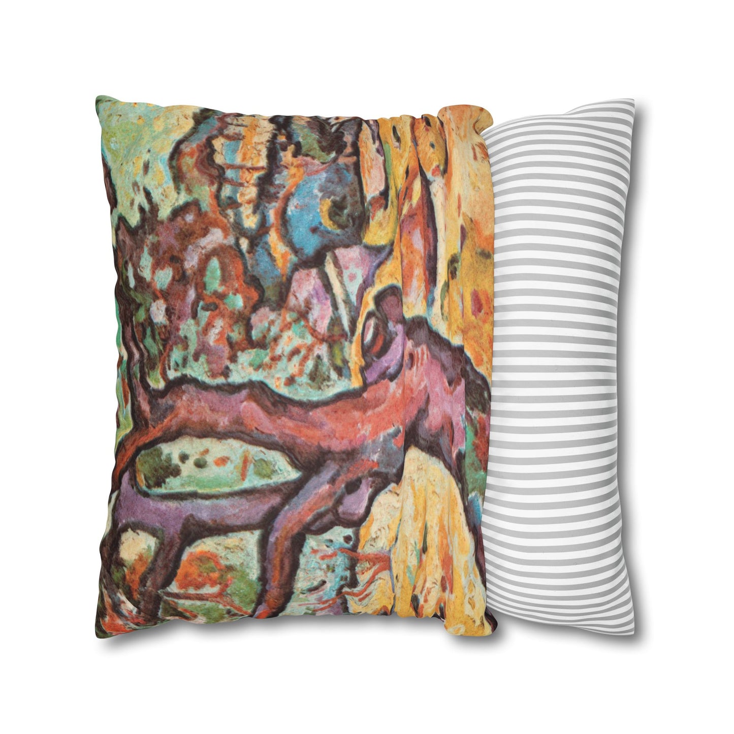 Braque, Georges - Olive Tree near L'Estaque (1906) - Suede Square Pillowcase