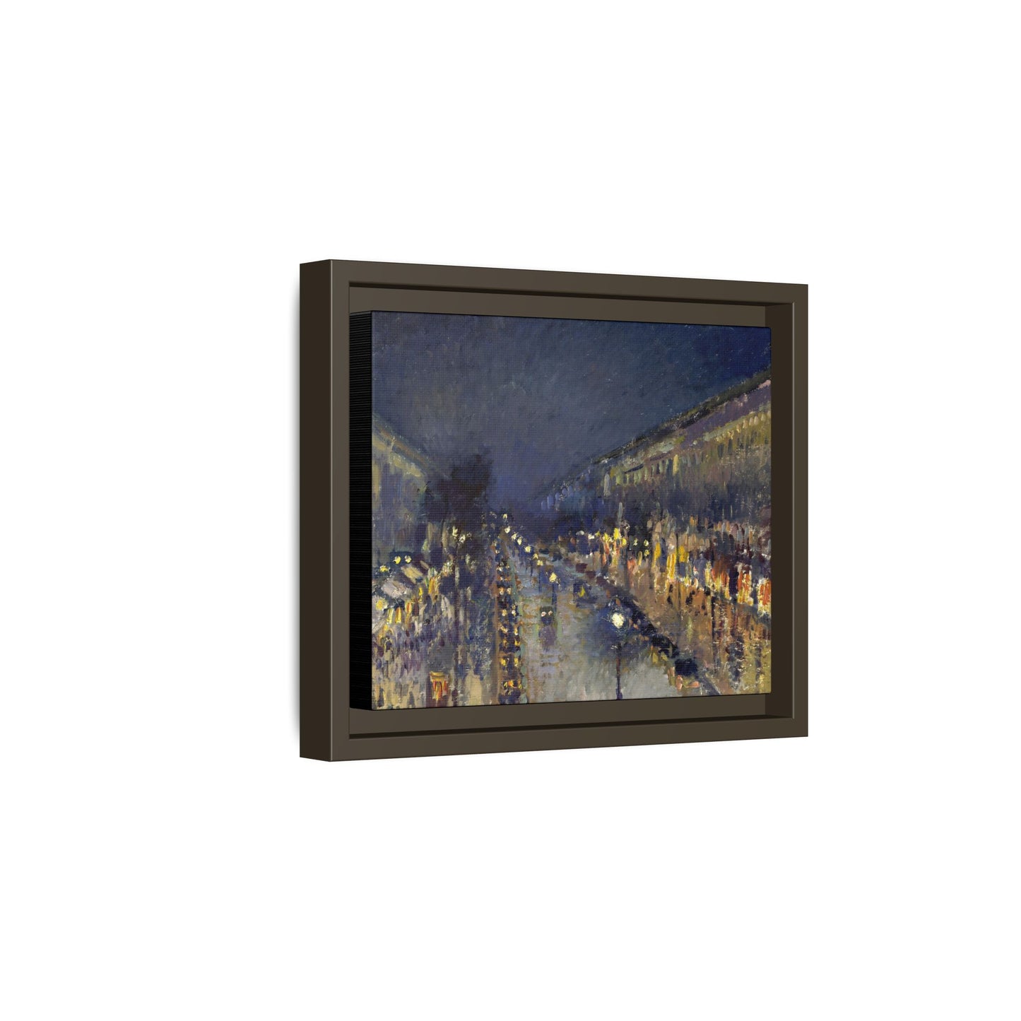Pissarro, Camille - The Boulevard Montmartre At Night (1897) - Matte Canvas, Framed