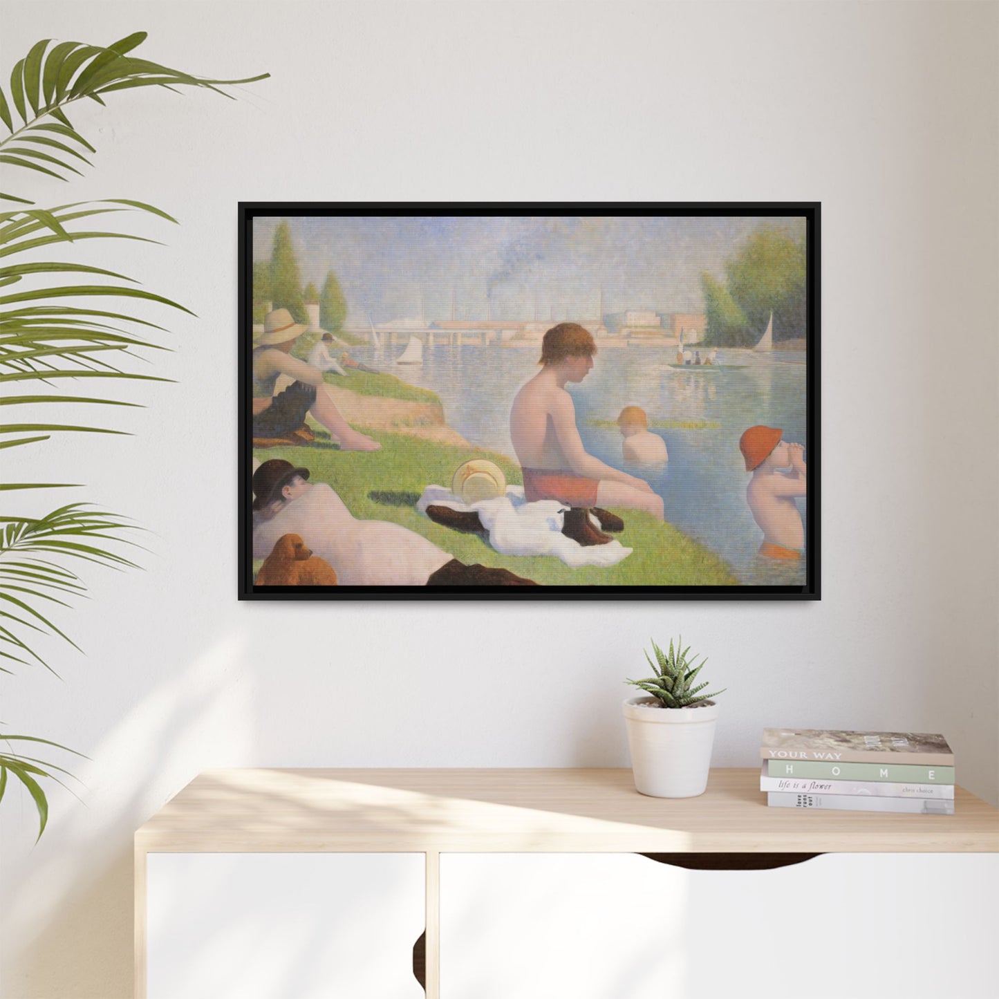 Seurat, Georges - Bathers at Asnières (1884) - Matte Canvas, Framed