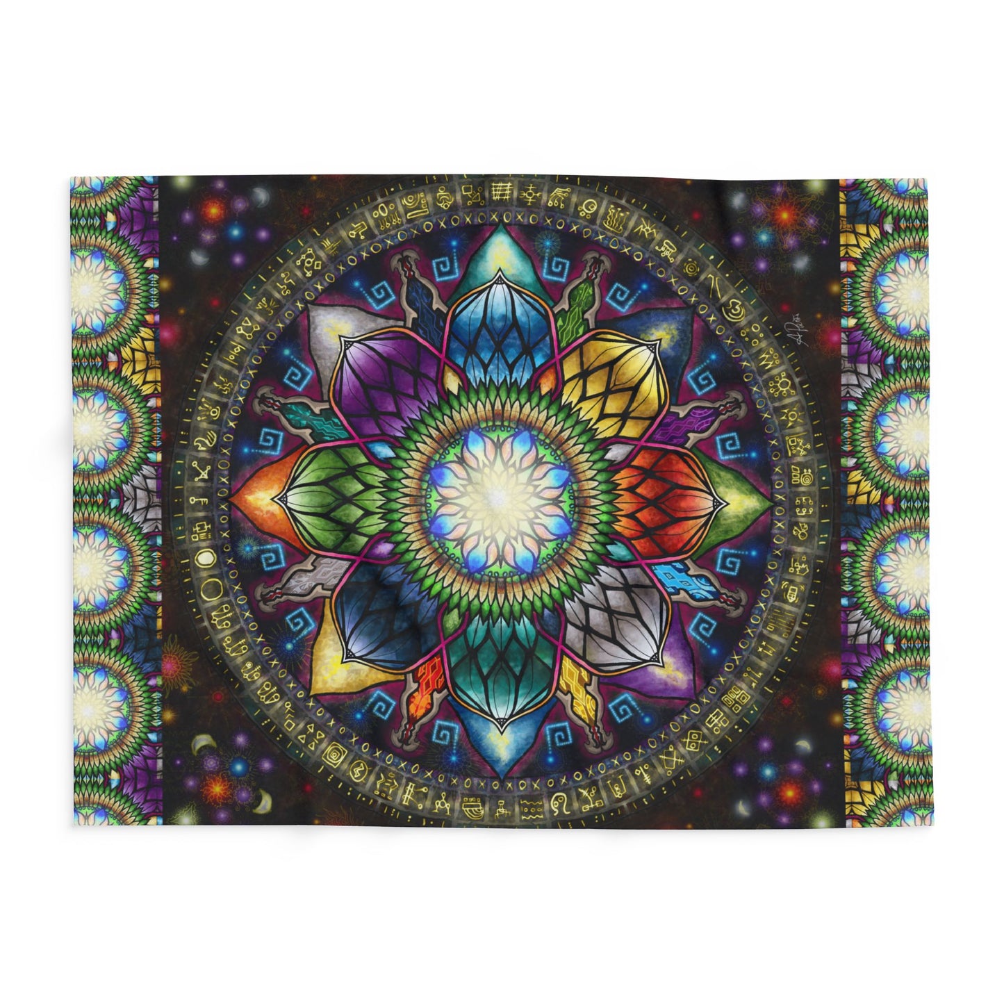 Mystic Jewel Mandala - Arctic Fleece Blanket