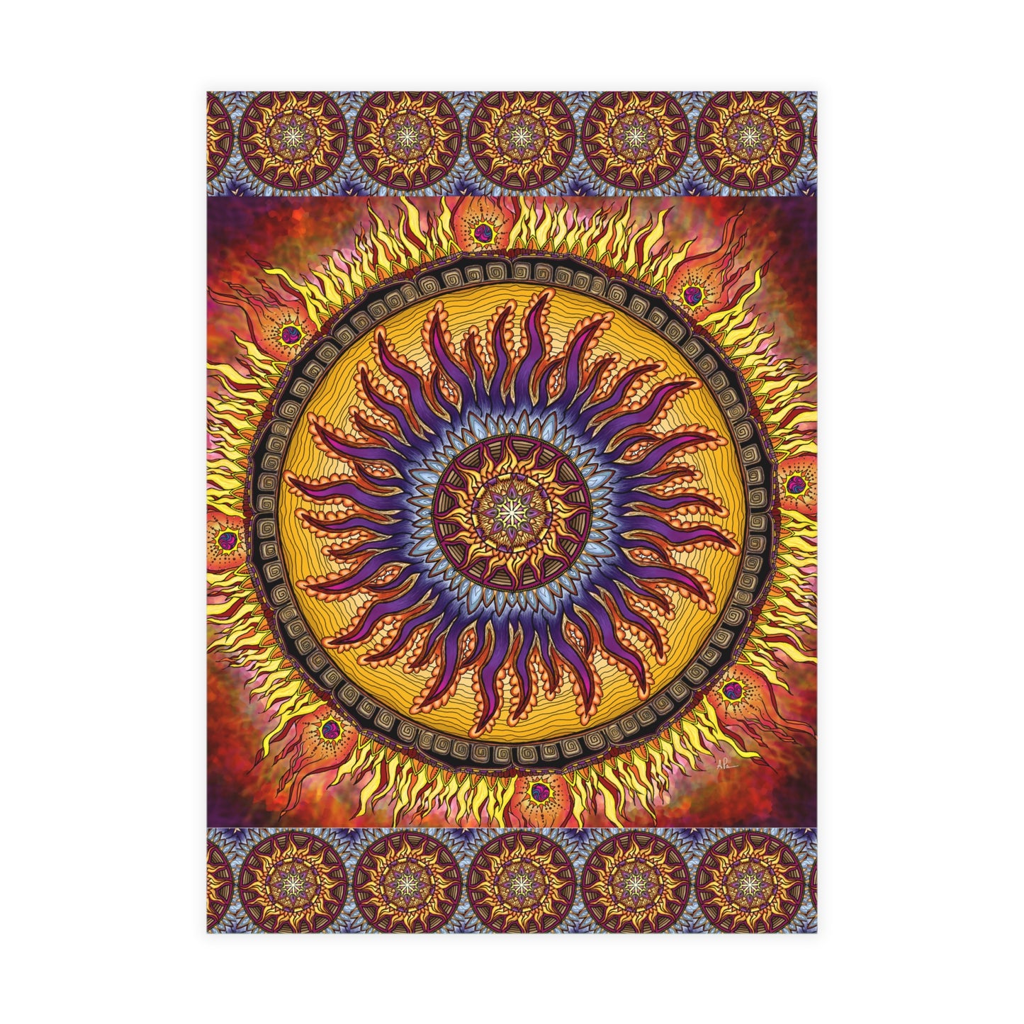 Pacio, Adam - Solar Disc Mandala - Postcard Bundles with Envelopes Included
