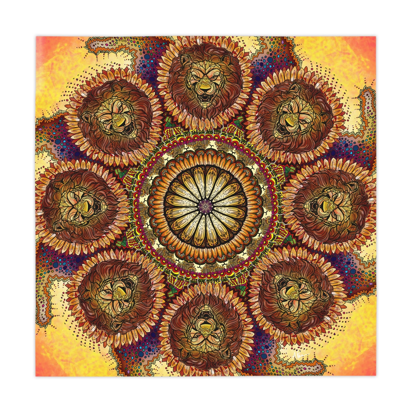 Lion Summer Mandala - Tablecloth