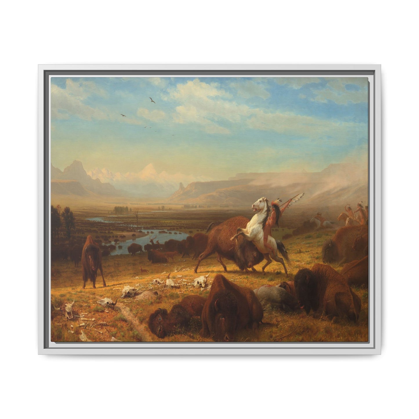 Bierstadt, Albert - The Last of the Buffalo  (1888) - Matte Canvas, Framed