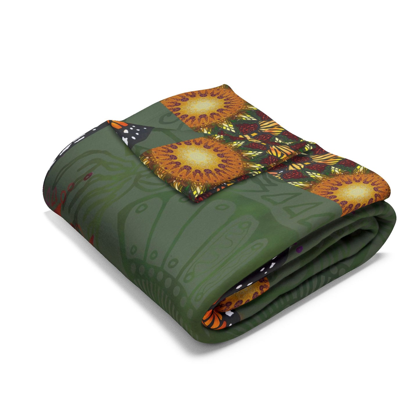Pacio, Adam - Monarch Butterfly Mandala - Arctic Fleece Blanket
