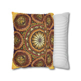 Lion Summer Mandala - Suede Square Pillowcase
