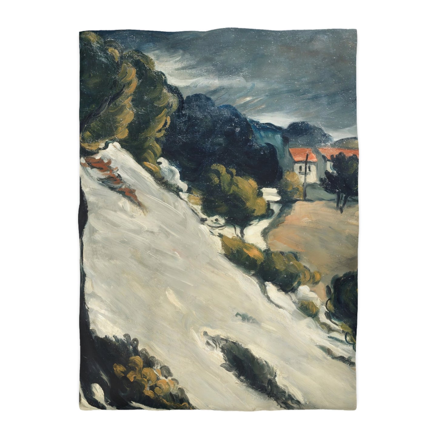Cézanne, Paul - L’Estaque, Melting Snow (1870) - Microfiber Duvet Cover