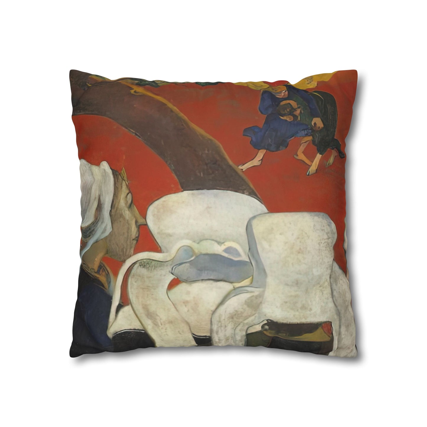 Gauguin, Paul - Vision of the Sermon (Jacob Wrestling with the Angel) (1888) - Suede Square Pillowcase