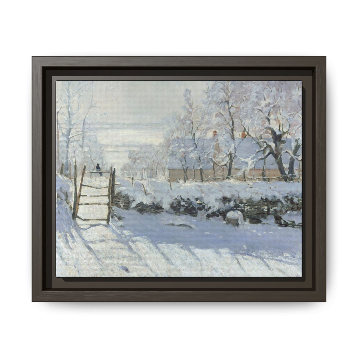 Monet, Claude - The Magpie (1868) - Matte Canvas, Framed