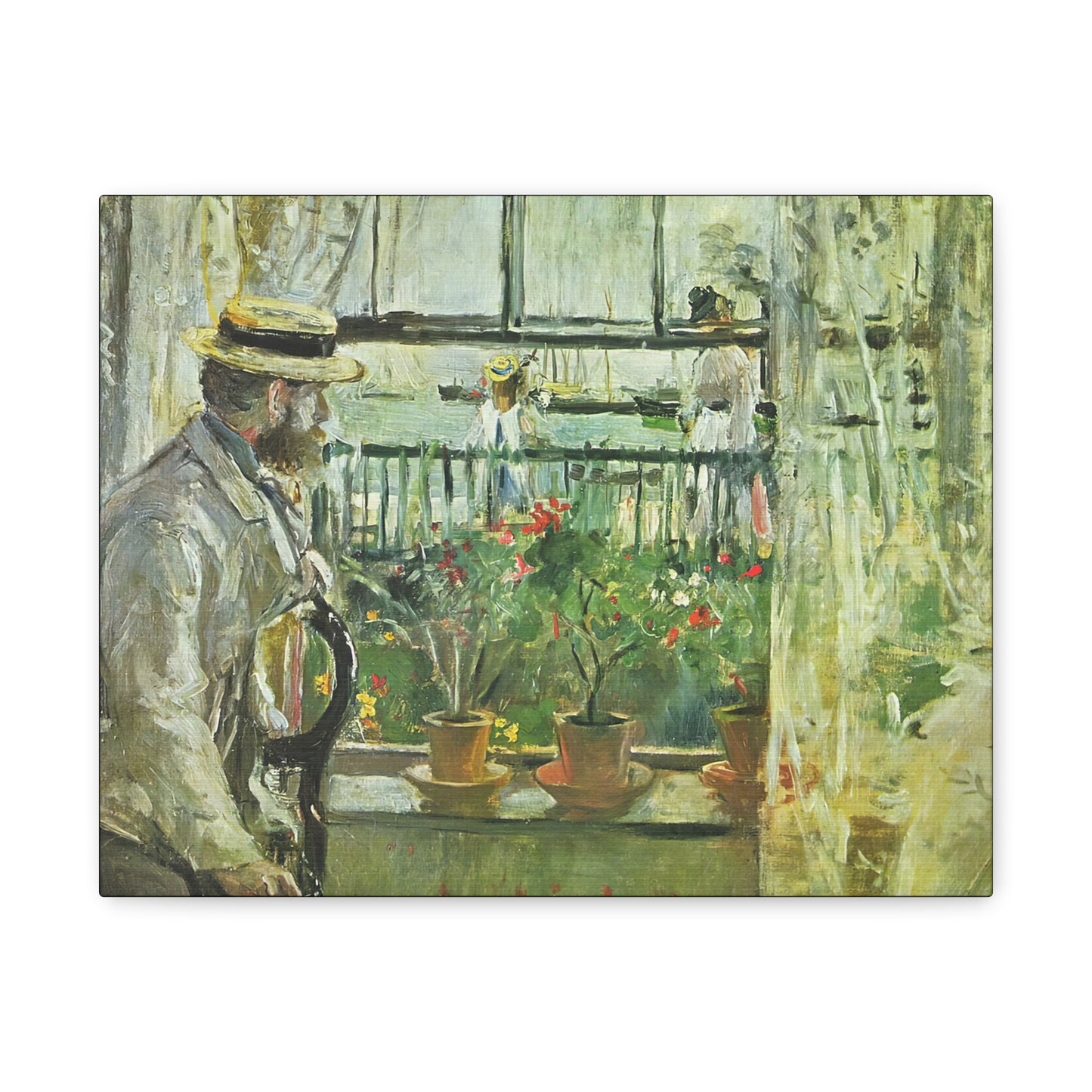Morisot, Berthe - Eugene Manet on the Isle of Wight (1875) - Canvas Block, unframed