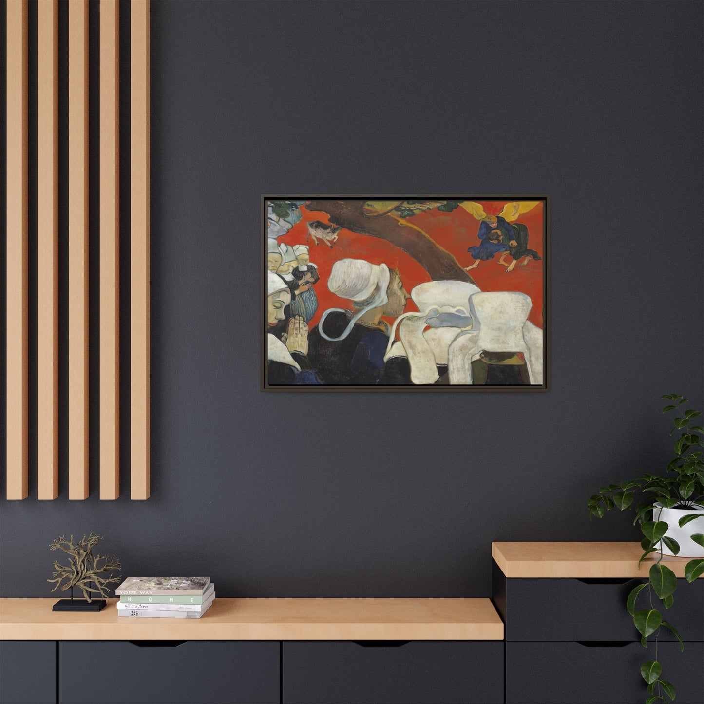Gauguin, Paul - Vision of the Sermon (Jacob Wrestling with the Angel) (1888) - Matte Canvas, Framed