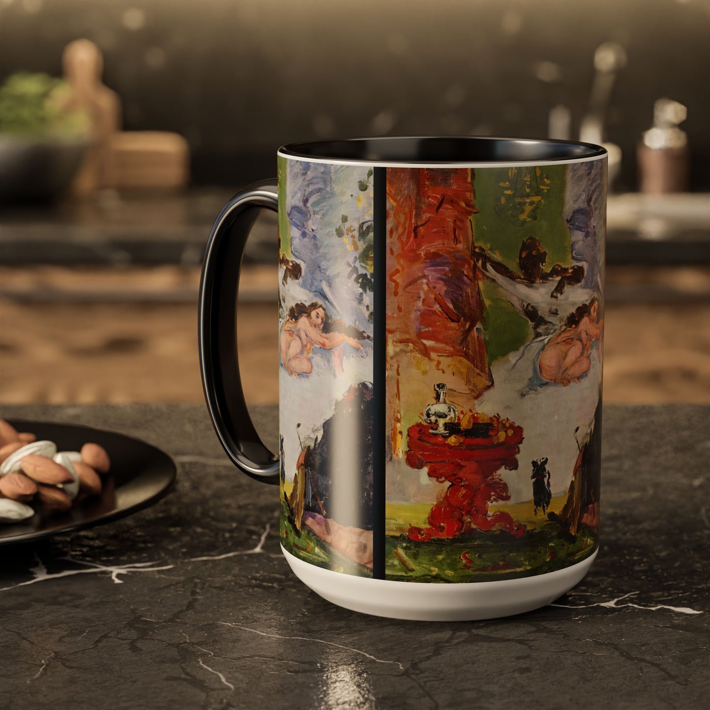 Cézanne, Paul - A Modern Olympia (1874) - Colorful Accent Mugs